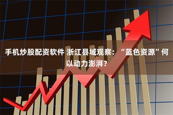 手机炒股配资软件 浙江县域观察：“蓝色资源”何以动力澎湃？
